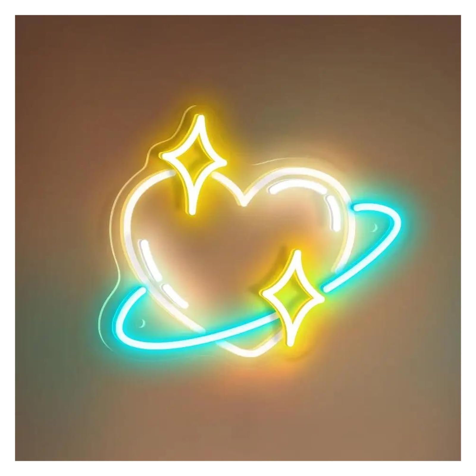 Wiszące neony artystyczne Walentynki Serce Bling Neon Znak Unikalna Para Romantyczny Dom Sypialnia Bar Klub Dekoracja Ścienna Sztuka Wisząca 38 Cm(B)