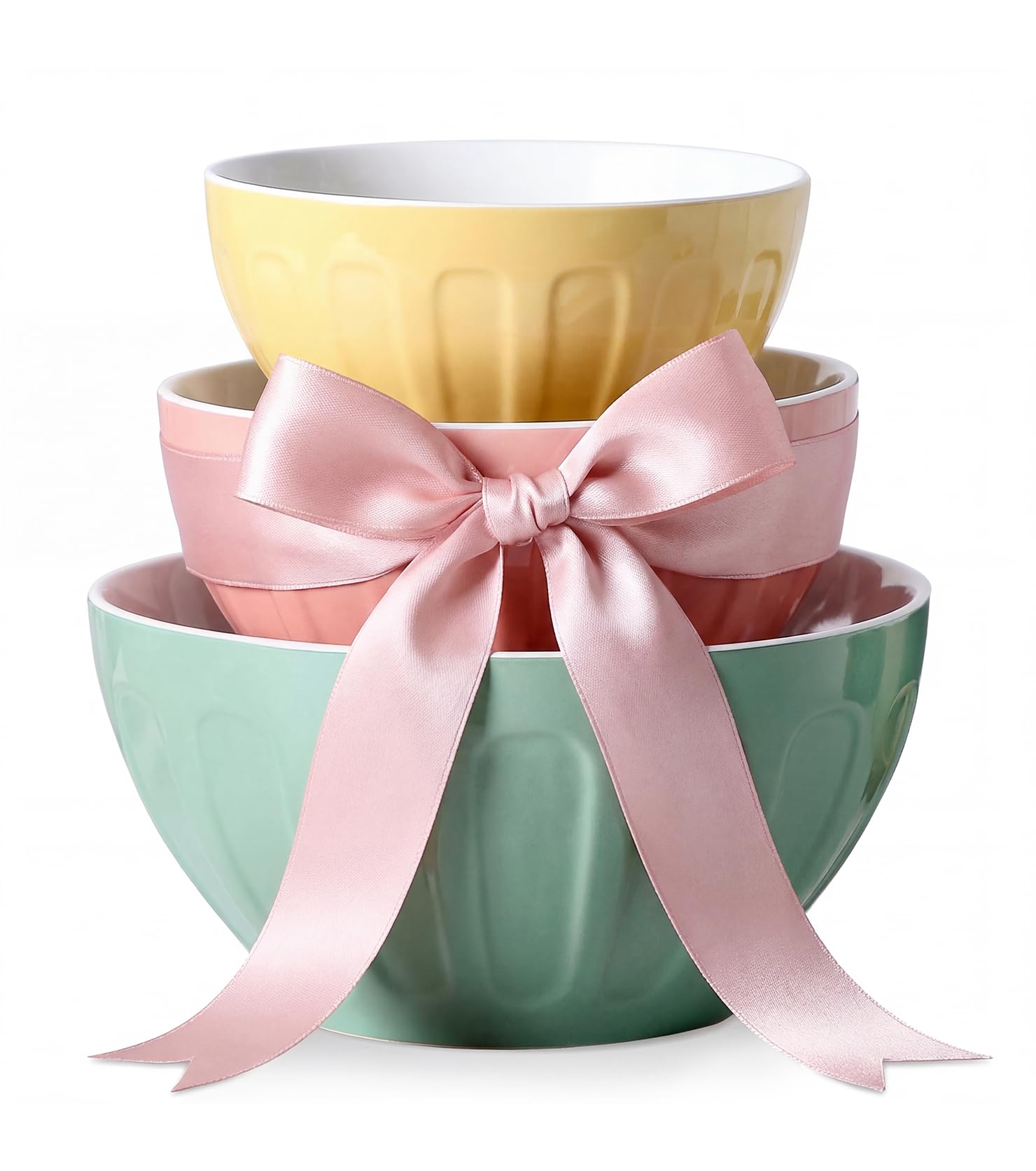 Lareina Ceramic Mixing Bowls Set of 3 Pastel