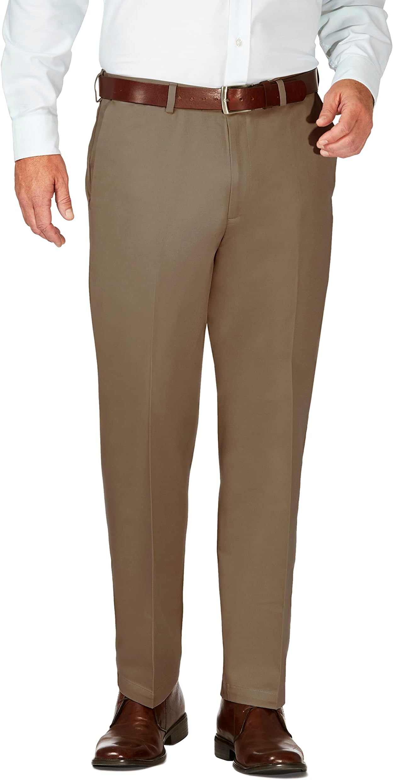 HaggarMen's Work to Weekend Hidden Expandable Waist No Iron Flat Front Pant