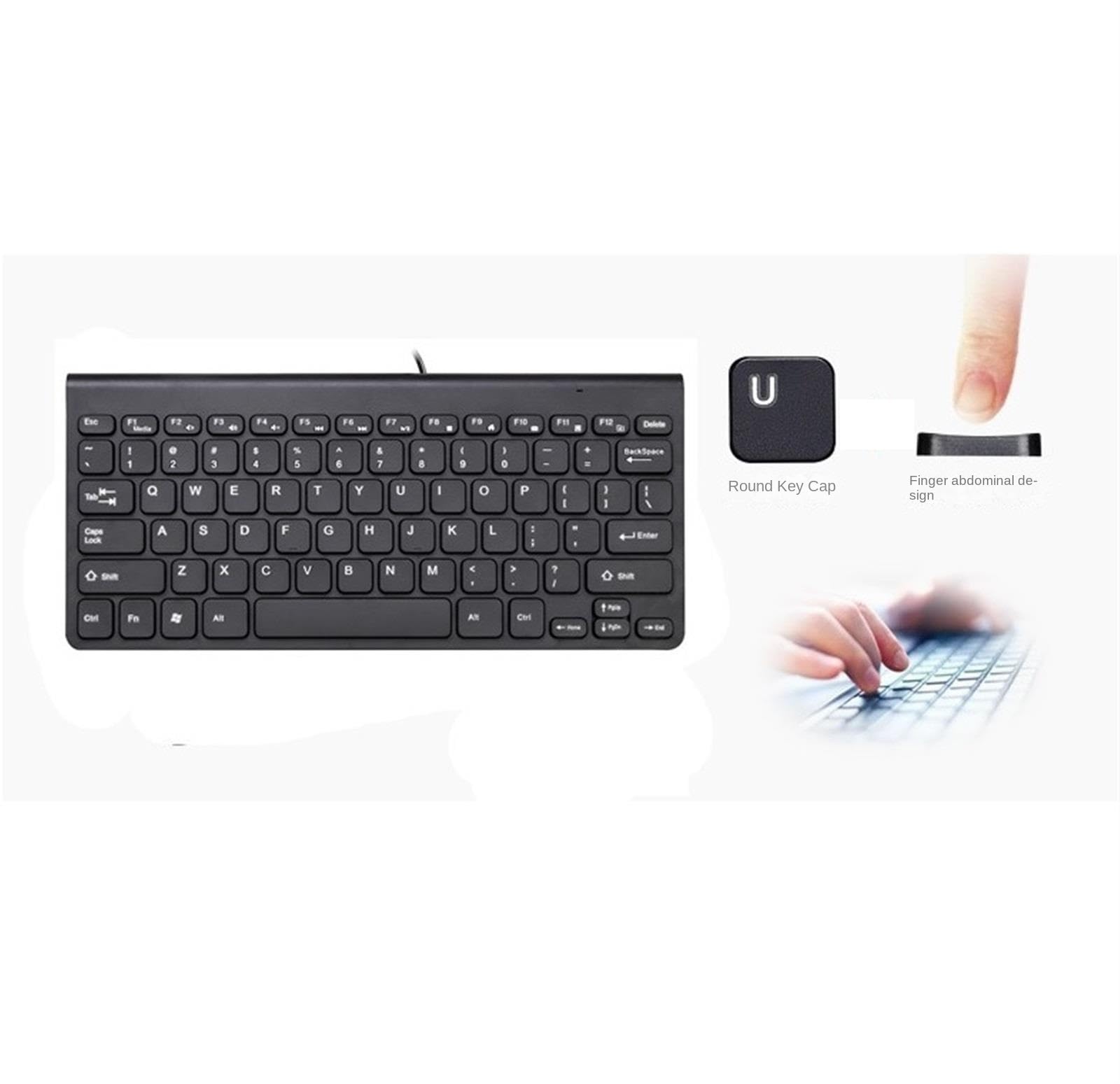 Klawiatura Mysz Zestaw Przewodowej Klawiatury I Myszy. Mała Klawiatura Z Myszką, Uniwersalna Do Komputerów Stacjonarnych Laptopów Zestaw(White)