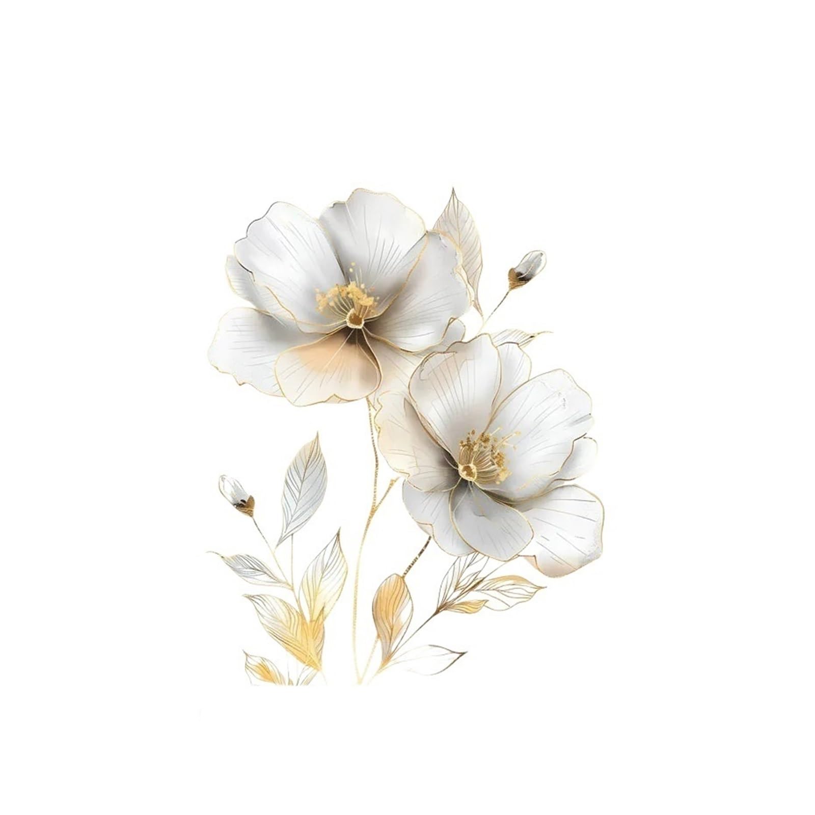 Flower Wall Stickers Flower Wall Sticker for Living Room Background Decor Decals Bedroom Home Decoration Self-Adhesive Wallpaper(Color 02)
