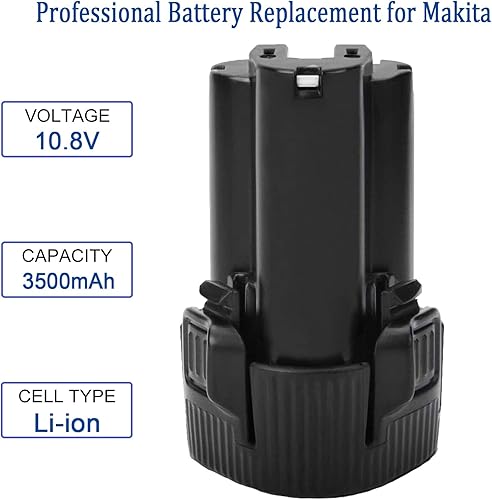 Miniatura 2 de Paquete de 2 baterías de repuesto de 3.5Ah para Makita 10.8V-12V Max BL1014 BL1013 DF030D DF330D FD01ZW LCT203W CL100DW 194550-6 194551-4 195332-9