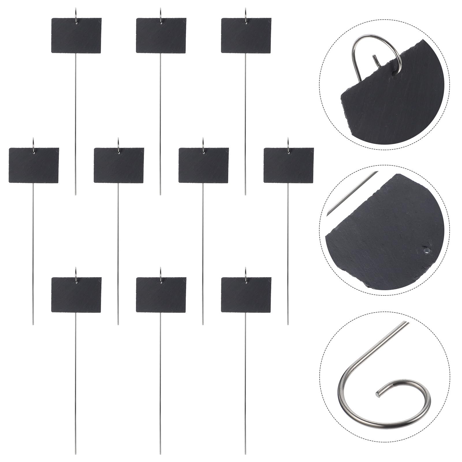 Edelstahl Pflanzenstecker für Gartenpflanzen Langlebige und Einfach zu Beschreibende Pflanzenschilder in Schwarz für Blumentöpfe und Gartenarbeit