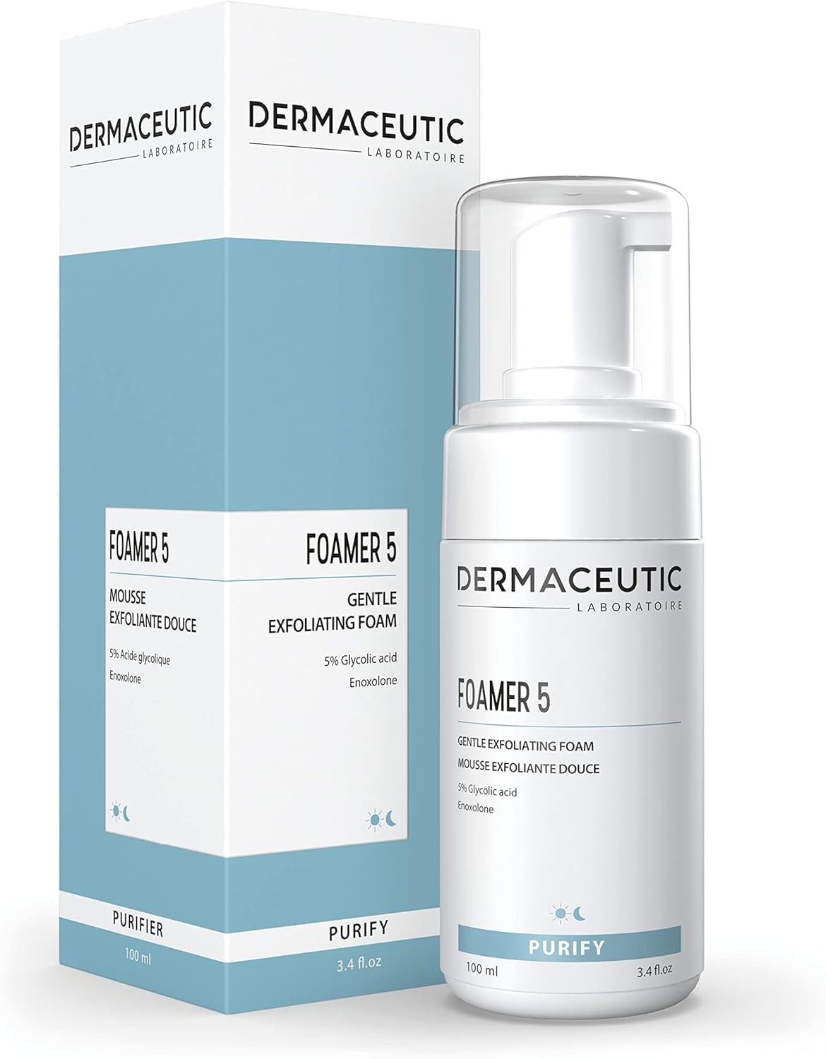 Dermaceutic Foamer 5 – Schiuma detergente delicata – Detergente viso illuminante – Detergente esfoliante per un colorito nitido e luminoso – 100 ml