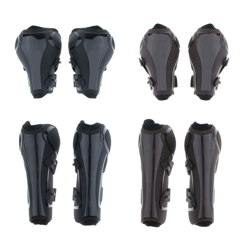 Lot de 2 guêtres de sport équestre, bottes de saut pour cheval et poney – Équipement de protection des jambes avant – Matériau absorbant les chocs et respirant – L
