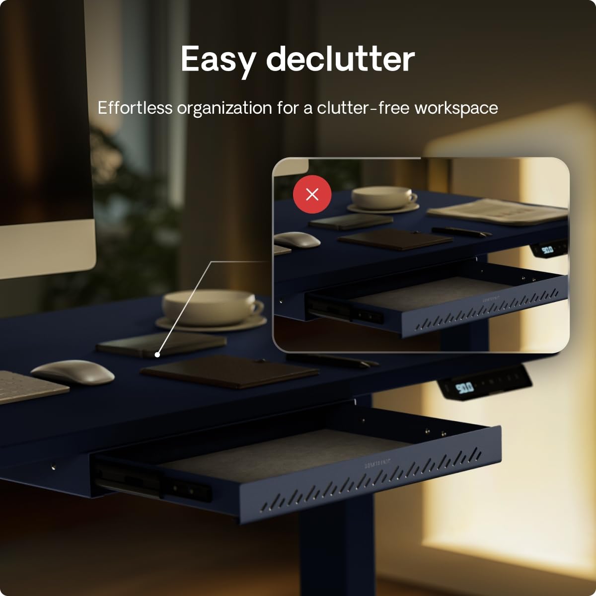 Desktronic Desk Drawer, Hidden Desk Organizer, Under-Desk Storage Drawer, Easy Installation, Space-Saving, Large Capacity - Image 4