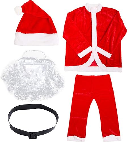 Miniatura 3 de Traje de Papá Noel, disfraz clásico de franela de terciopelo de Navidad para hombre
