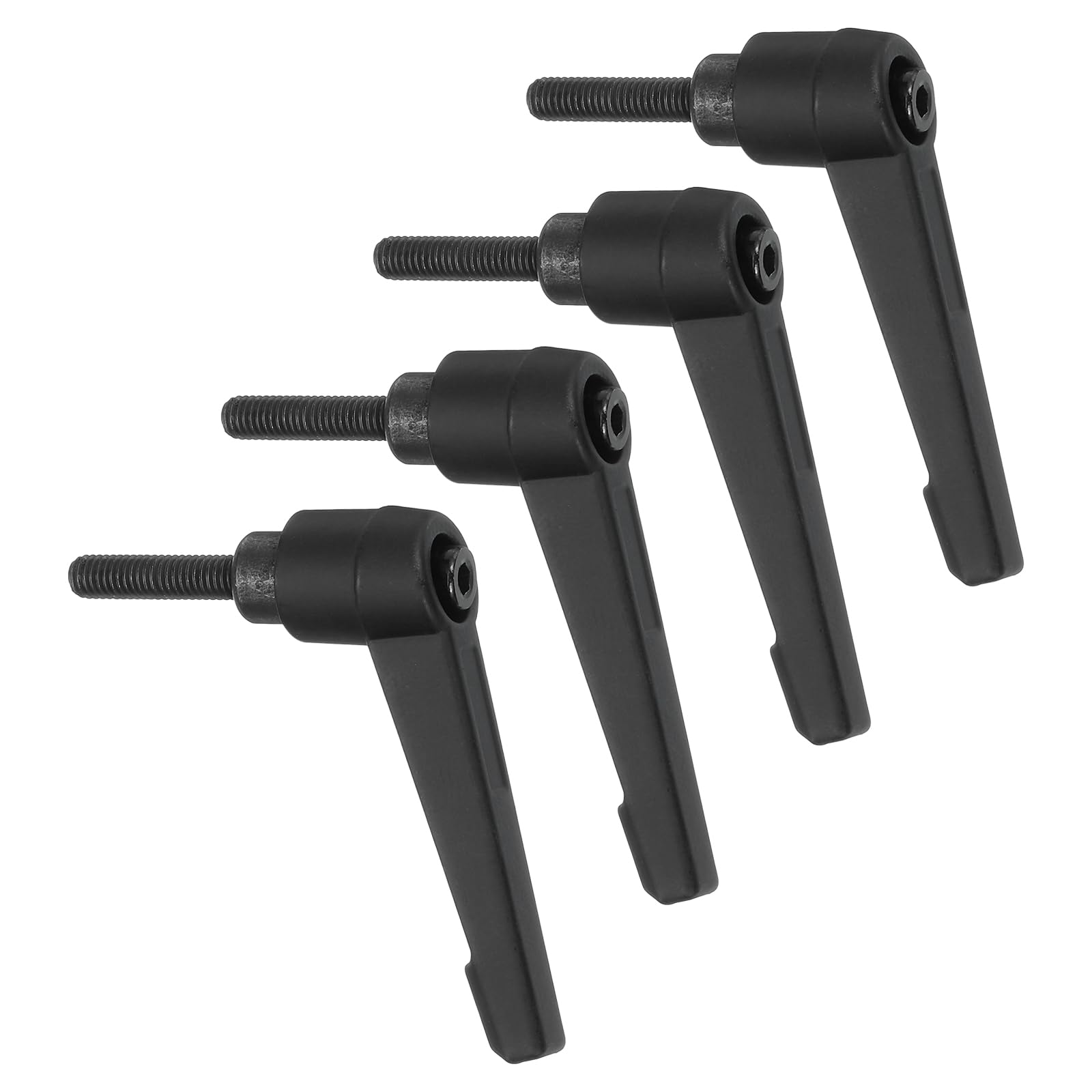 uxcell 4Pcs M5 x 20mm Adjustable Knobs Handle Male Thread Push Button Ratchet Quick Release Locking Rotating Bolt for Lathe Machinery, Black