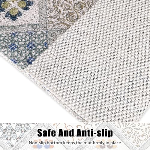 Image of Square Shower Mat Non Slip: 24x24 Inch Shower Floor Mat with Drain Hole in Middle, Super Soft and Comfortable PVC Loofah Massage Bath Mat for Shower, Anti Slip Shower Stall Mat, Quick Drying
