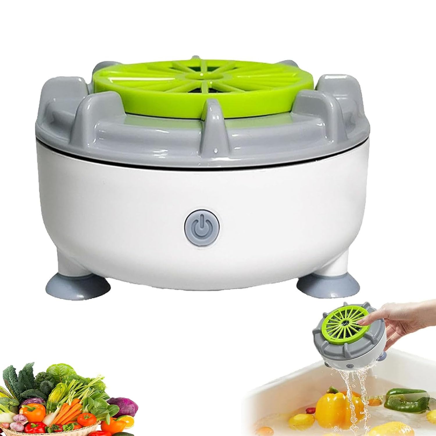 Efficient Portable Fruit and Vegetable Washers, USB Automatic Fruit Cleaner Spinner, 2025 New Vegetable Cleaner for Water-Proof & Wireless Charging, for Cleaning Fruits, Vegetables,and Meat (b)