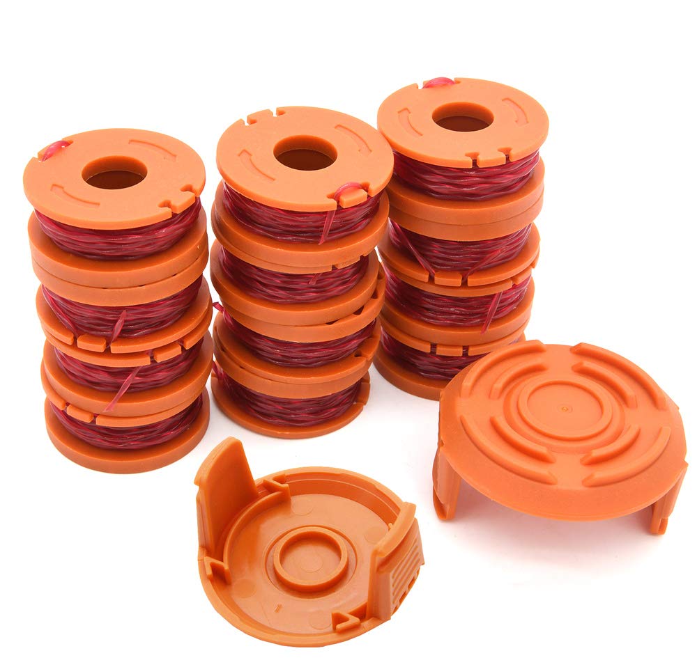 WA0010 Replacement Trimmer Spool, Edger Spool Compatible with Worx Trimmer String, Weed Eater String WG180 Spool Refills 10ft 0.065 Inch Trimmer Line, GT Spools, WA0004 Spool, Weed Wacker Parts