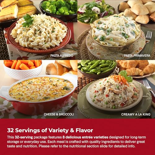 Image of Legacy Food Storage 32 Serving Emergency Food Supply Bucket, 8 Entrees, 12,440 Total Calories, Shelf Stable Lunch & Dinner, Freeze Dried Survival Meals for MRE Camping, Hiking, Prepping