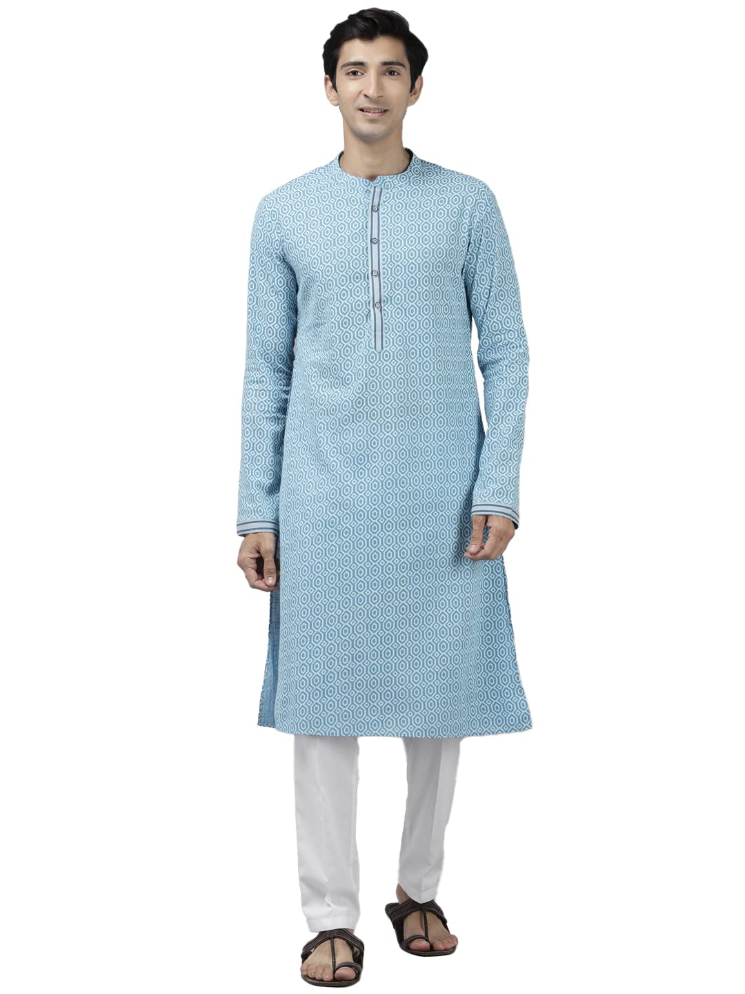 See Designs Men Cotton Regular Kurta (Blue_ S)