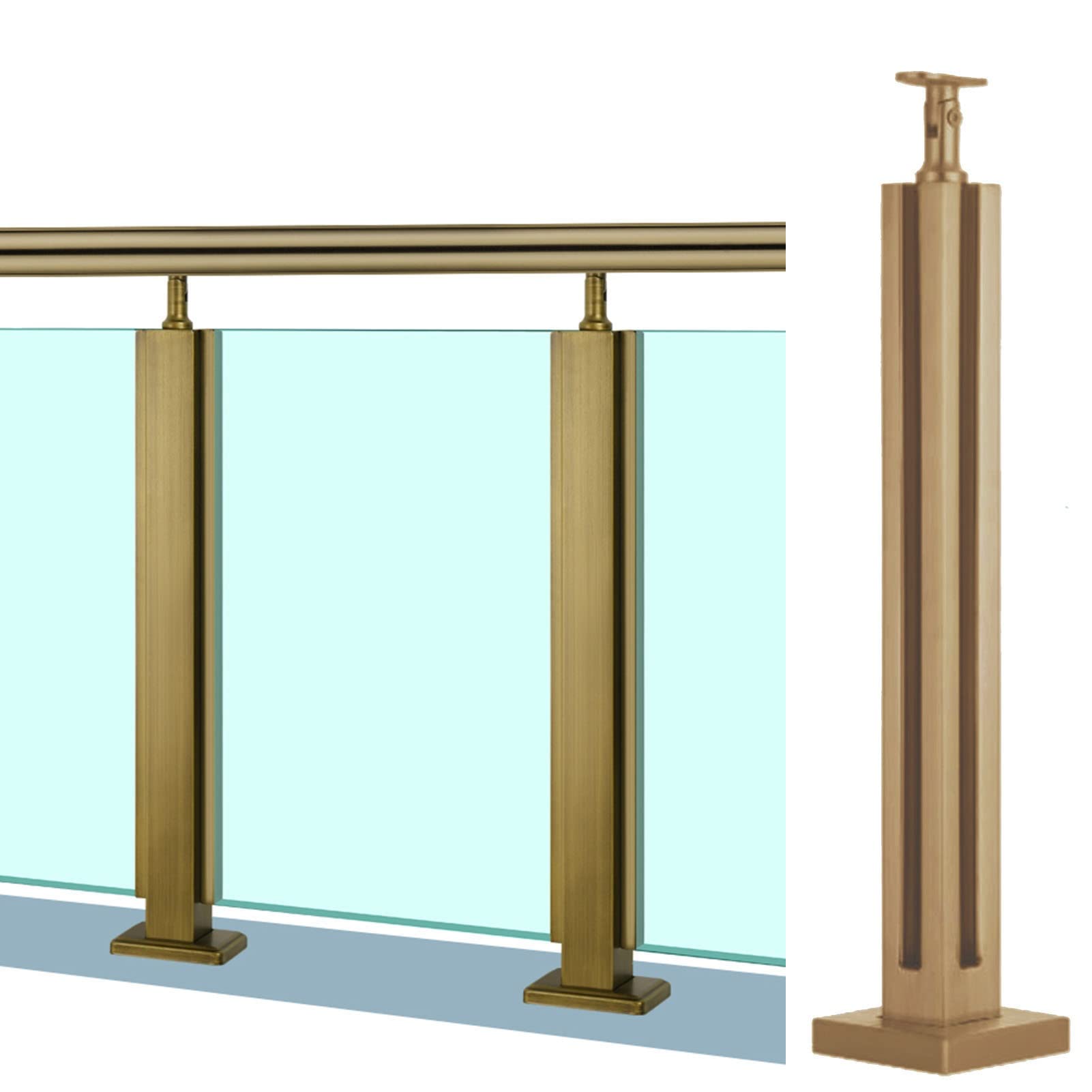 Uchwyt bezpieczeństwa ze stali nierdzewnej do szklanych słupków balustradowych 85/95/105/115 cm, trwały sprzęt do balkonu, schodów, ogrodu i słupka loftenowego, opcja kolorystyczna