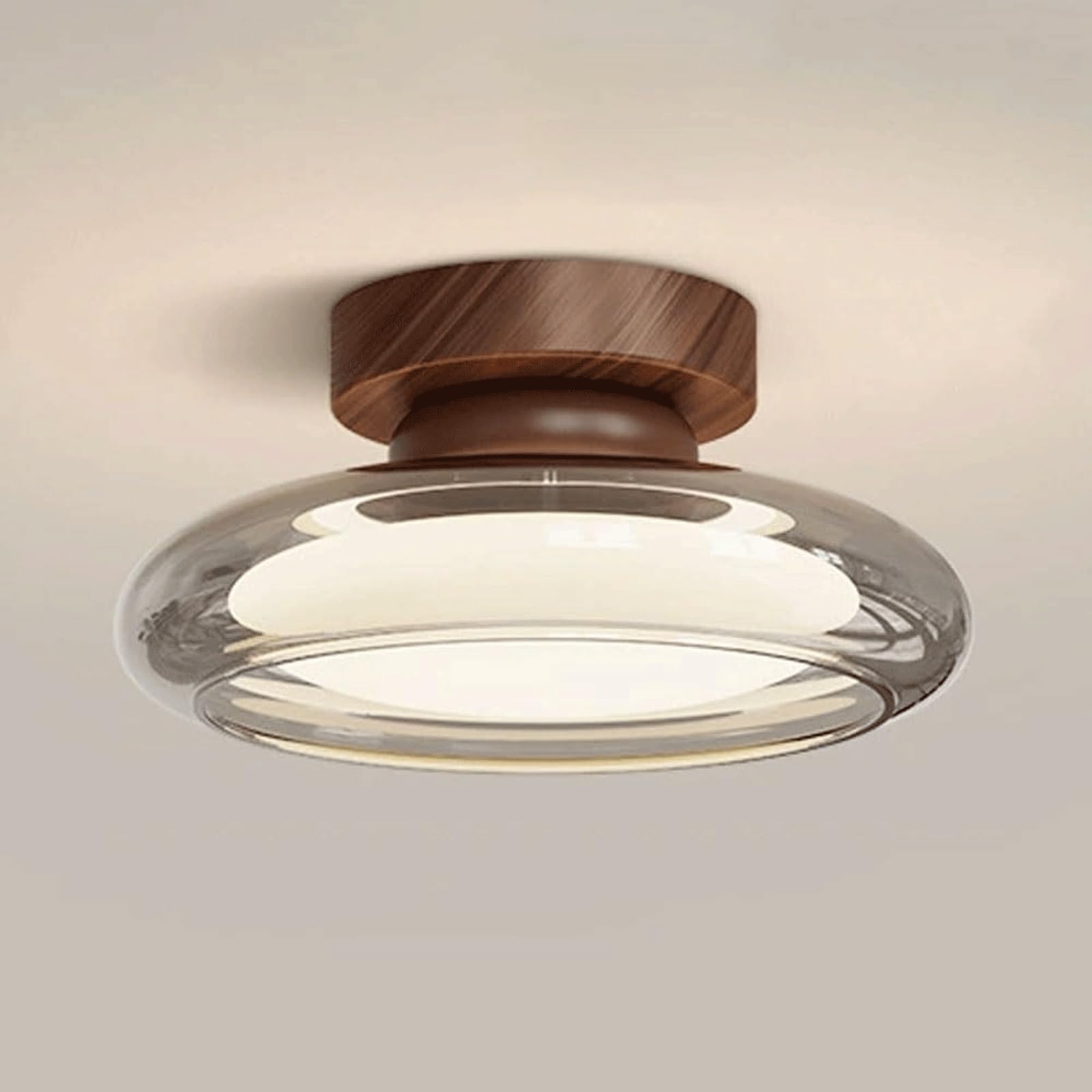 DUddTTW Modern Ceiling Light Fixture Donut Semi Flush Mount Lighting Glass Chandelier LED Close to Ceiling Light Entryway Ceiling Lamp