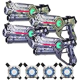 Light Battle Active Lasergame Set - 4X Laserpistole (camo grün, camo grau) + 4 Weste - LBAPV24456