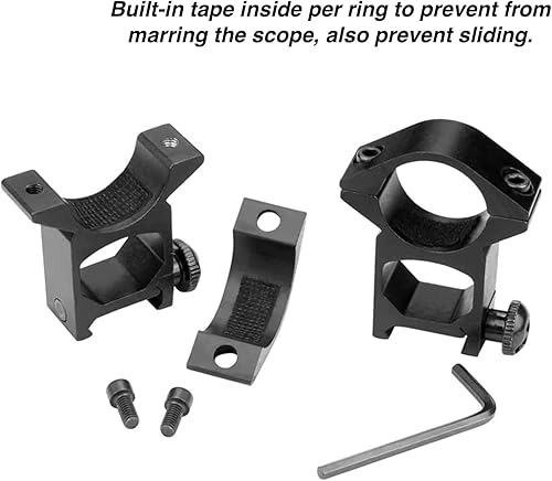 Miniatura 4 de Weaver - Anillos de alcance para rifle de alto perfil para riel Picatinny y riel Weaver (paquete de 2)