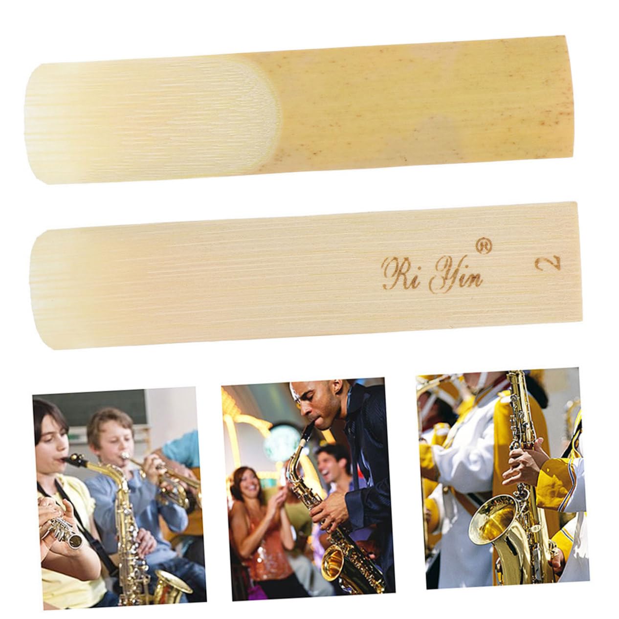 BESTonZON 60 Piezas Caña De Saxofón Accesorios Para Instrumentos Musicales Reemplazo De Cañas De Saxo Partes De Instrumentos Musicales Cañas De Instrumento Cañas De Saxofón Junco Yellow