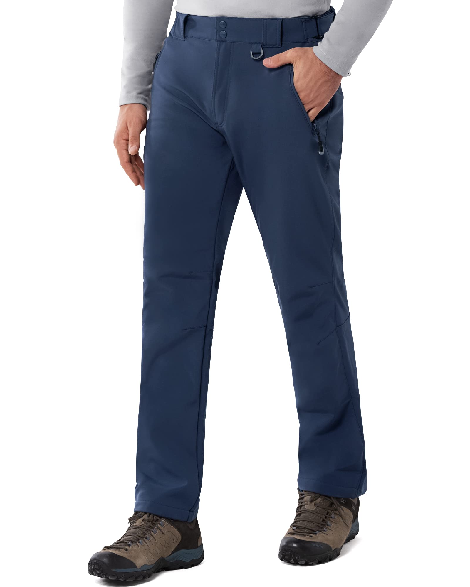 33,000ftMen's Winter Snow Ski Fleece Lined Pants Warm Waterproof Softshell Insulated for Snowboard Outdoor Work Hiking