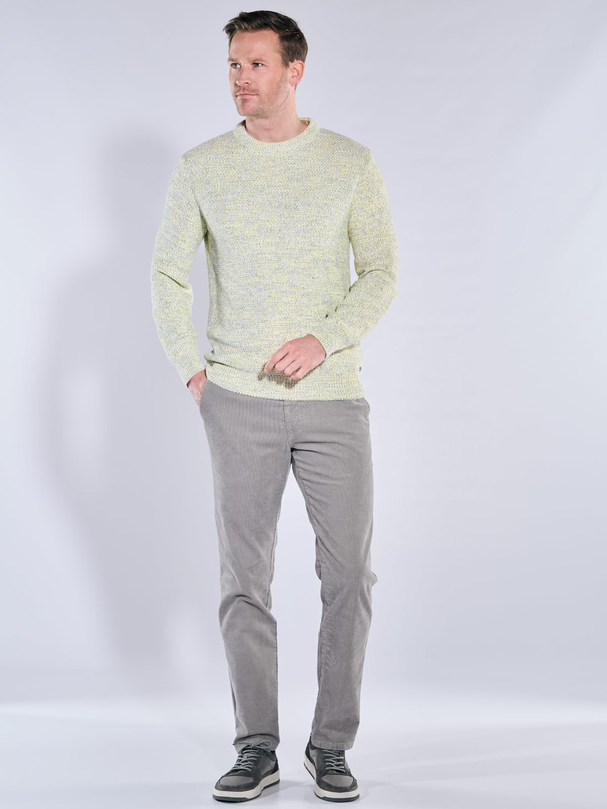 engbers Herren Pullover Rundhals, Gelb