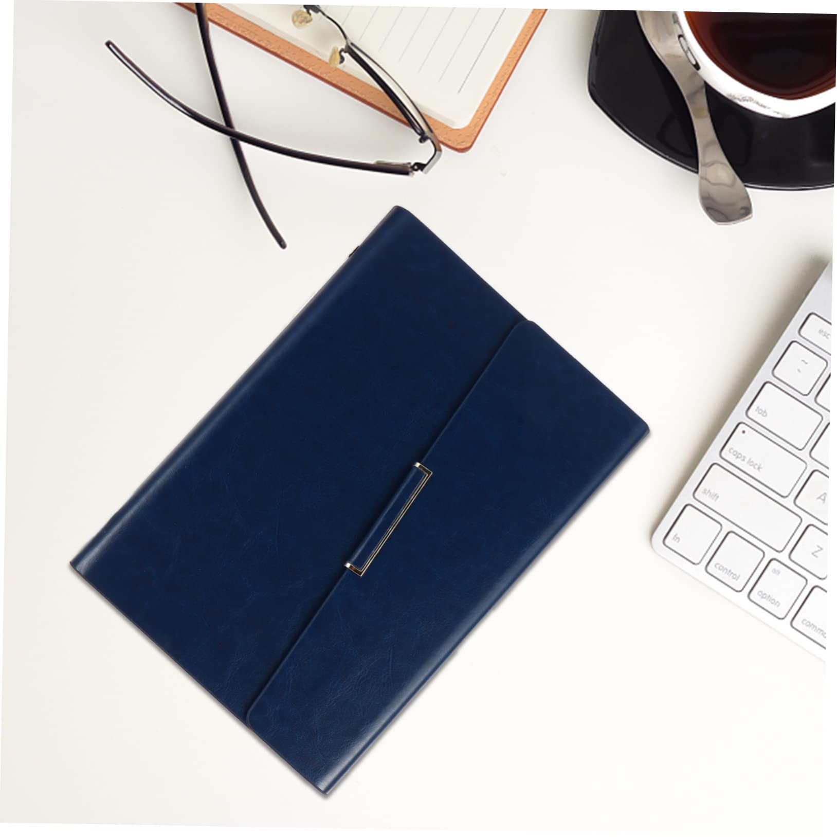 Cuaderno de Notas de Agenda de Cuero Pu Azul, Diseño Simple
