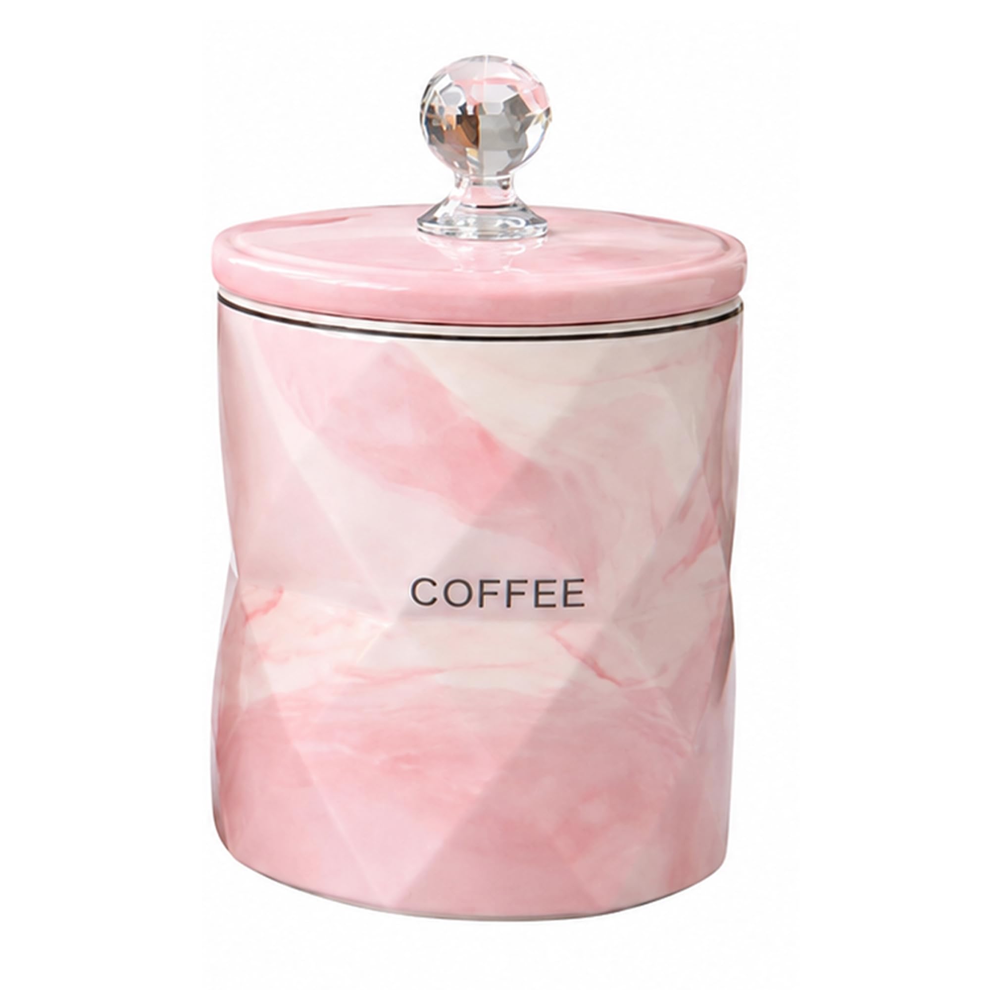 BMLIMITED BML Kitchen Storage Canister with Lid – Decorative Storage Jar for Tea, Coffee, Sugar, Biscuits & Dry Food – Multiple Colours and Designs Available (Marble Pink Coffee Jar)