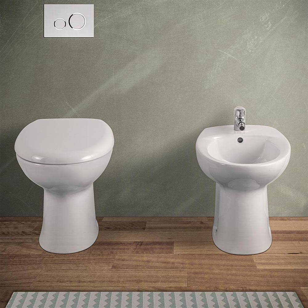 Inbagno Clara Vaso WC a Terra Ceramica Bianca Design Moderno