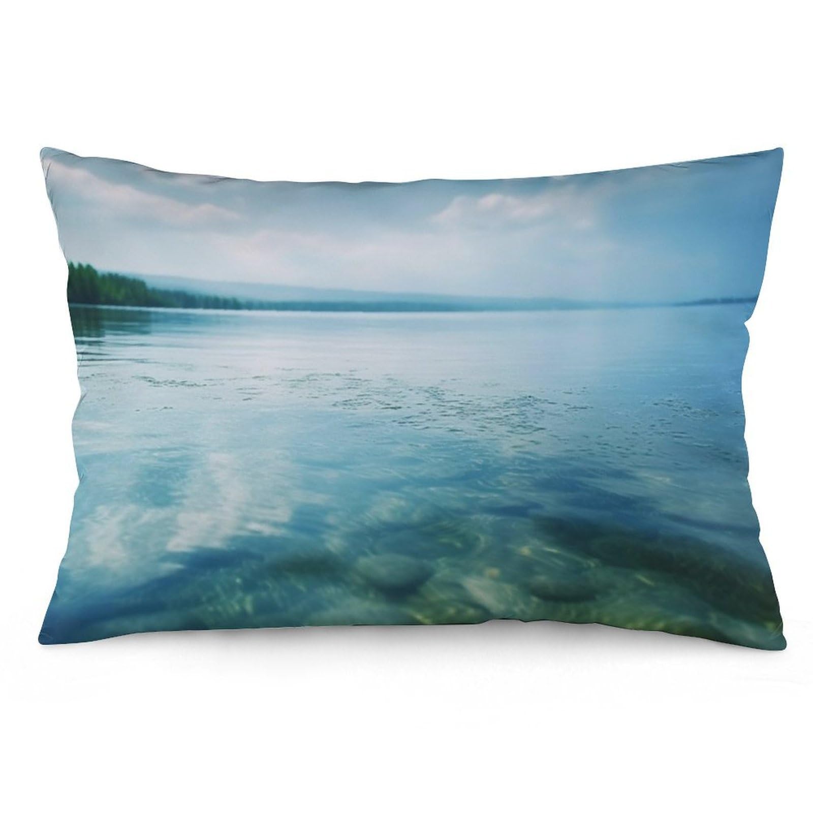 NTVOWPZO 2 Pack Decoration Throw Pillow Covers 20"x30" Pillowcases Covers Lake Water Pillowcases Modern Farmhouse Home Decor Sofa Cushions Covers for Couch Bed Living Room