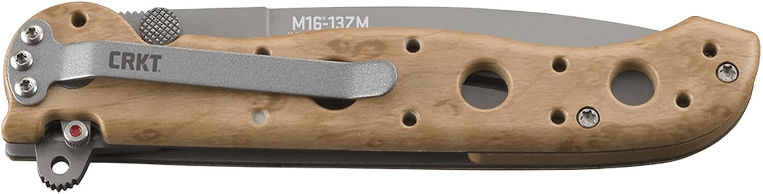 CRKT M16-13ZM EDC Folding Pocket Knife: Everyday Carry, Serrated Edge Blade, Automated Liner Safety, Desert Nylon Handle, Pocket Clip
