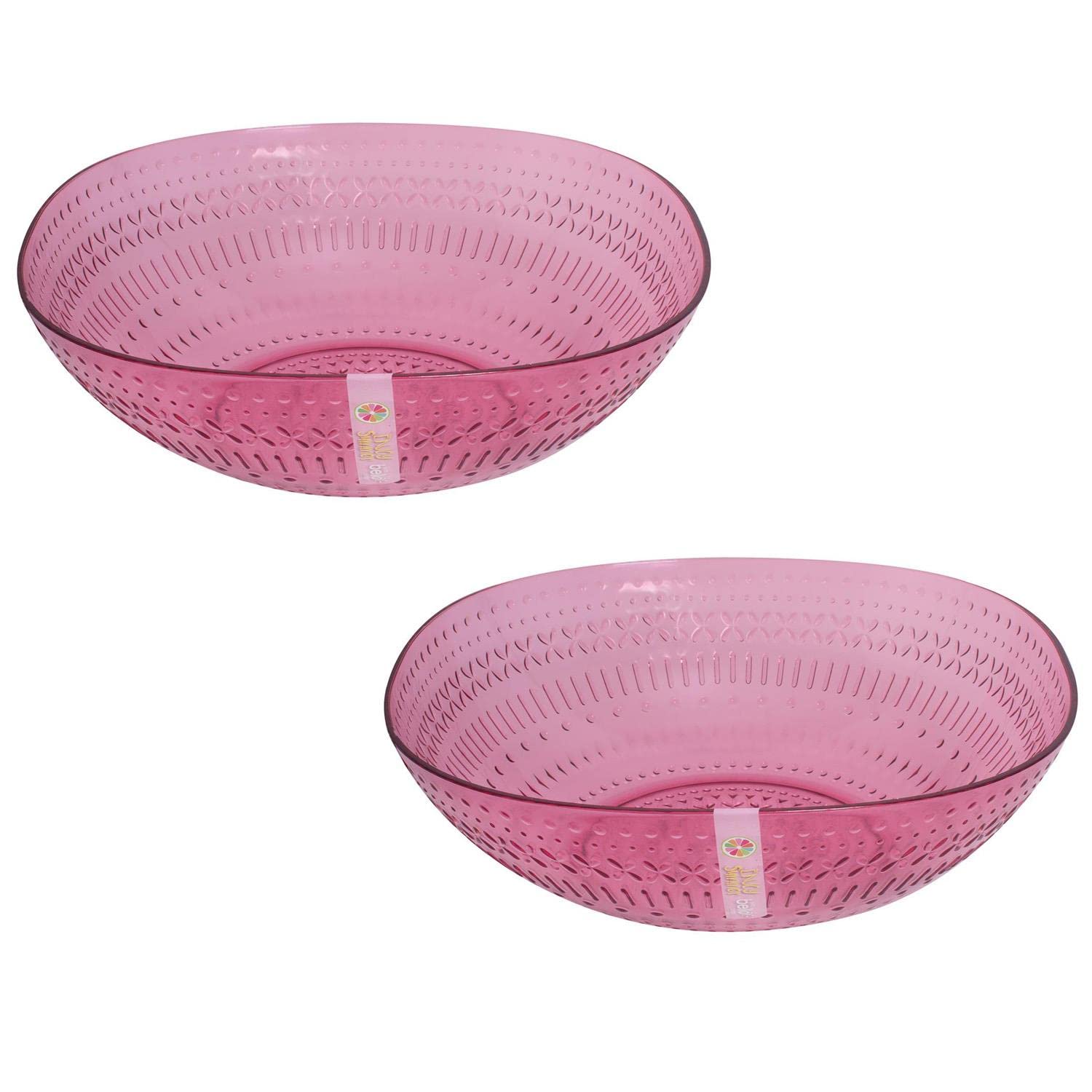 Yöl 2 Salad Bowls Pack Of Pink Aztec Reusable Bbq Summer Party Tableware Camping Caravan Large