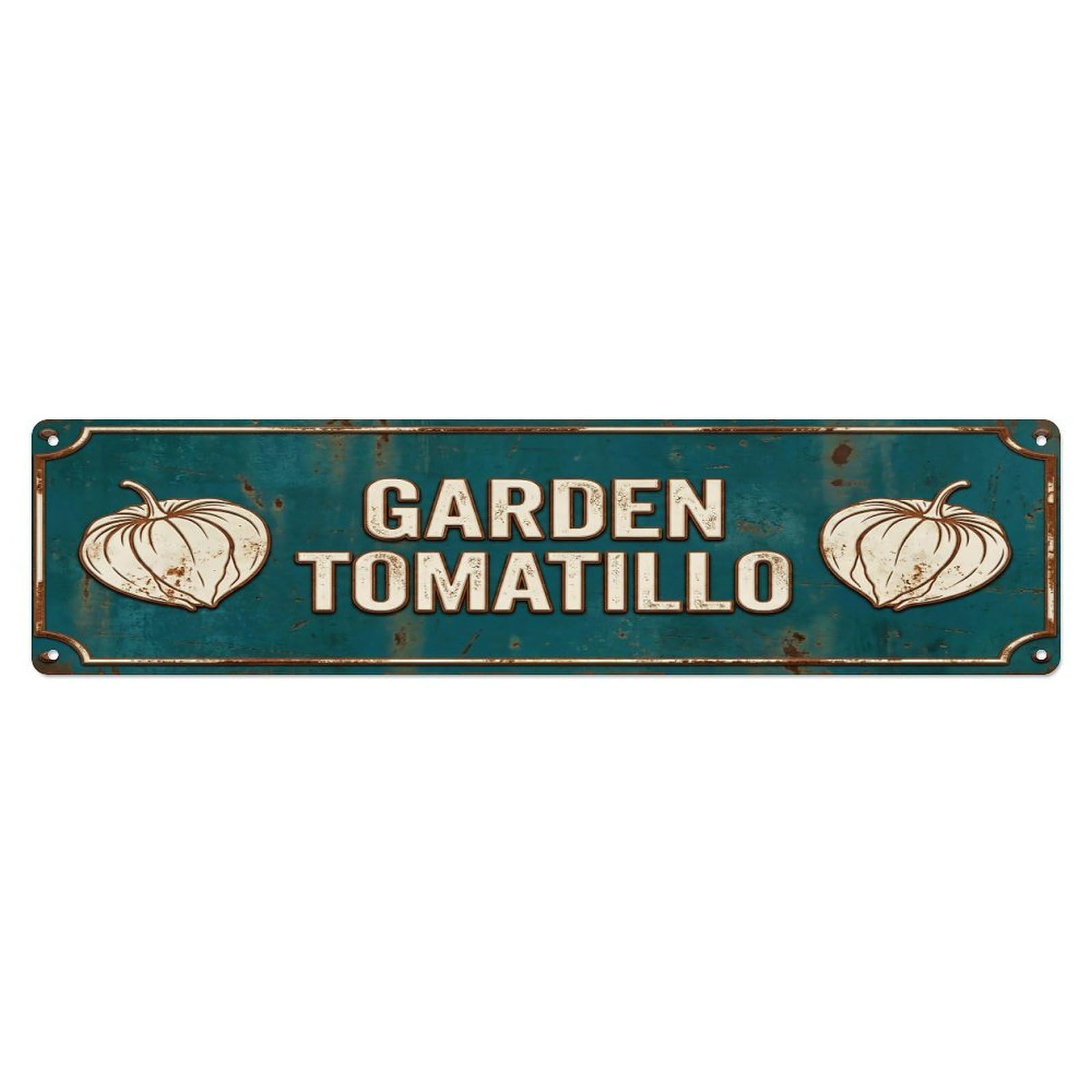 GARDEN TOMATILLO Vintage Vegetable Rustic Farmhouse Metal Tin Sign