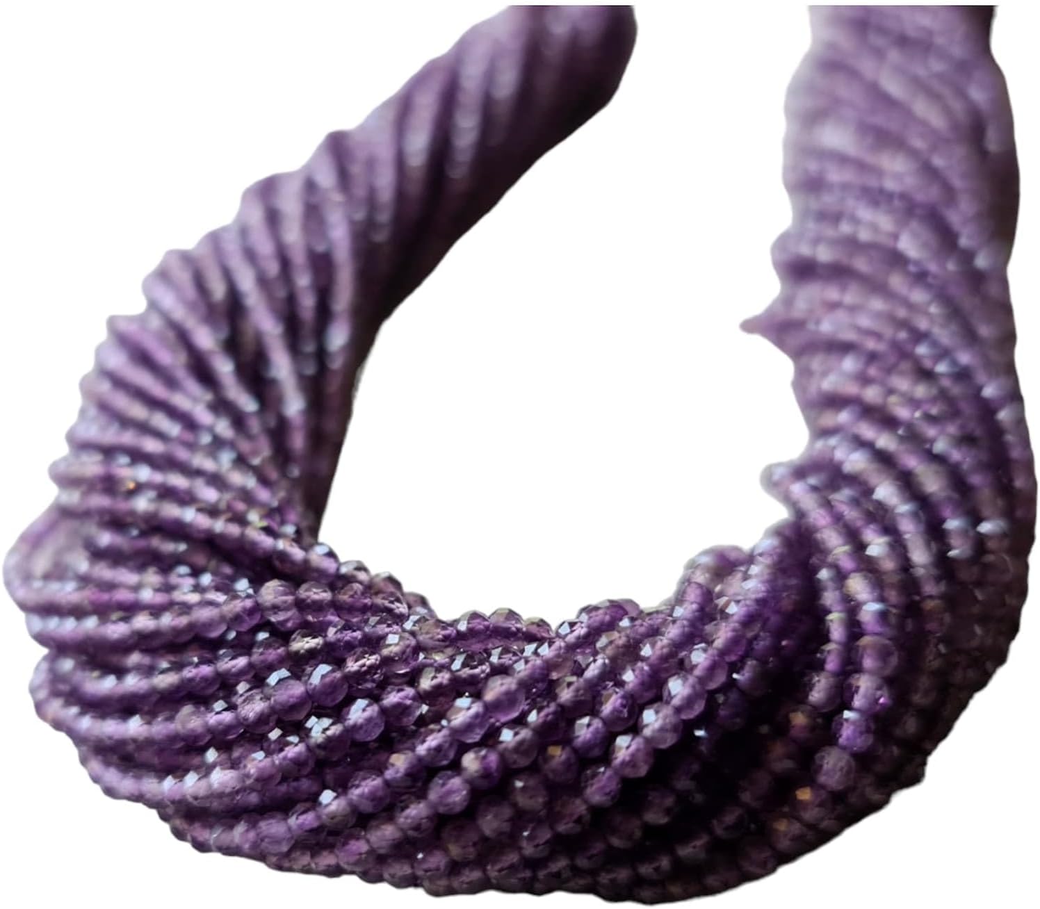 Women's 2.5 mm Amethyst Faceted Rondelles Natural Purple Amethyst Beads Amethyst For Necklace Amethyst Jewelry (1STR - 5STR Options)