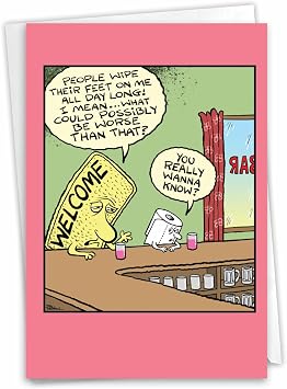NobleWorks 1 Funny Adult Birthday Card Doormat Cartoon Humor C9283BDG