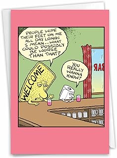 NobleWorks Funny Cartoon Birthday Greeting Card for Men and Women with 5 x 7