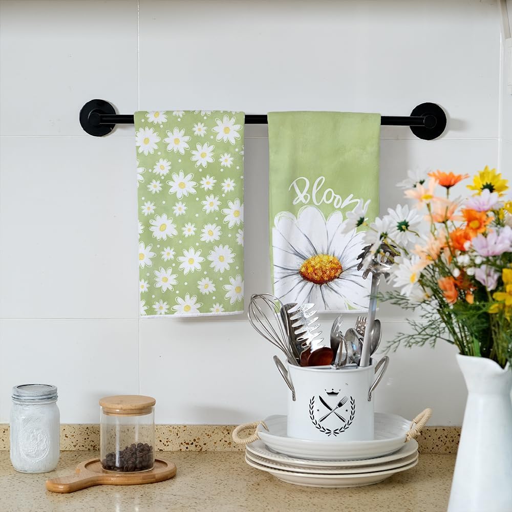 KAF Home Asciugamani da cucina misti piatti e in spugna, set di 6 45 x 71 cm, 4 asciugamani piatti per cucinare e asciugare i piatti, per la pulizia della casa e