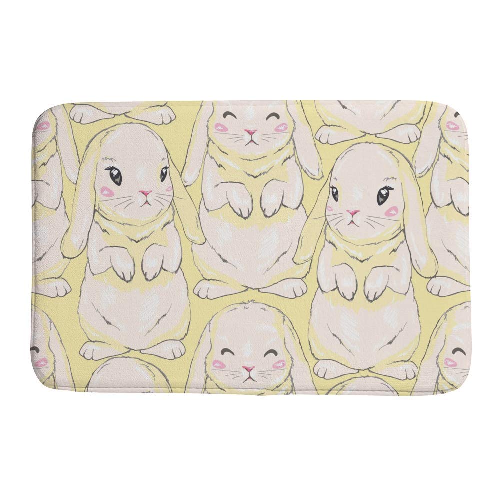 Tapis de bain jaune velours de corail 91,4 x 61 cm absorbant