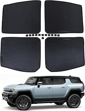 Sunroof Sunshade for Hummer EV 2022-2026 Accessories No-Sagging Car Roof Cover Foldable Roof Sun Shade UV Blocker Anti-Glare HeatShield Sun Visor Moonroof Shield Cover Privacy Protector Black1