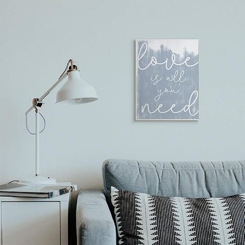 Miniatura 6 de Stupell Industries Whimsical Love is All You Need Script - Placa de pared con frase en azul y blanco, diseñada por Daphne Polselli Art, de 13 x 19