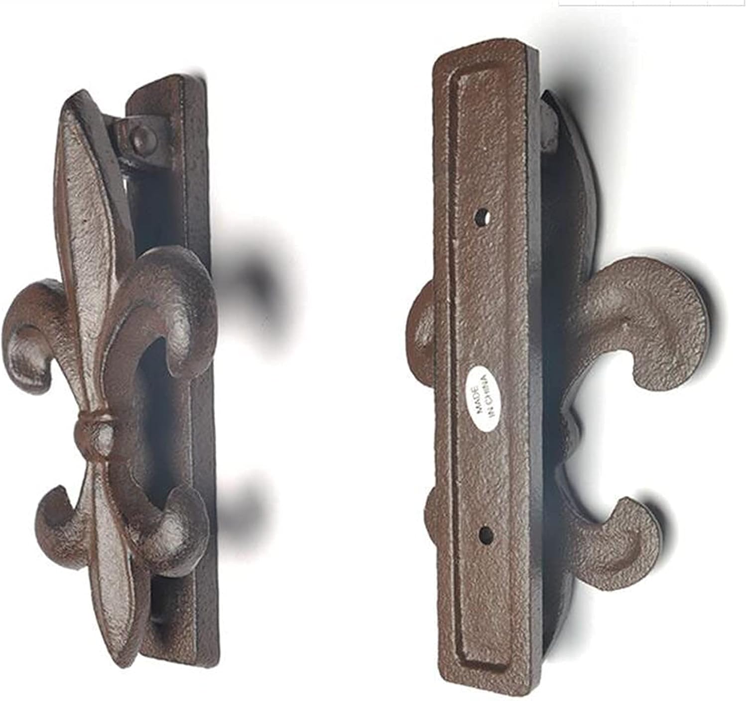 Vintage Front Door Knockers Retro Cast Iron Gun Flower Knocking Wrought Iron Door Door Buckle Cabinet Handle Courtyard Farm Cottage Decor High Pull Ring