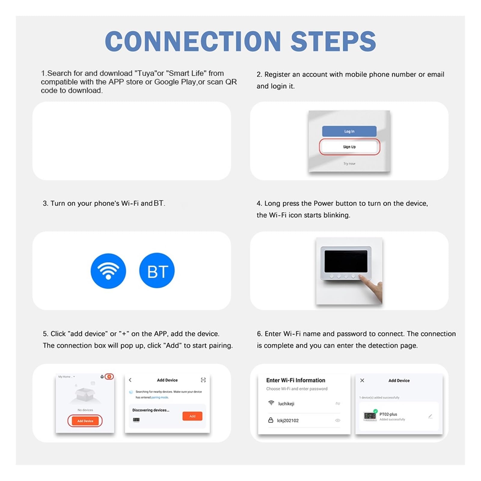 Rilevatore di gas, Monitor WiFi della qualità dell'aria Misuratore di temperatura e umidità 8 in 1 con sensore Smart Tuya NDIR di allarme