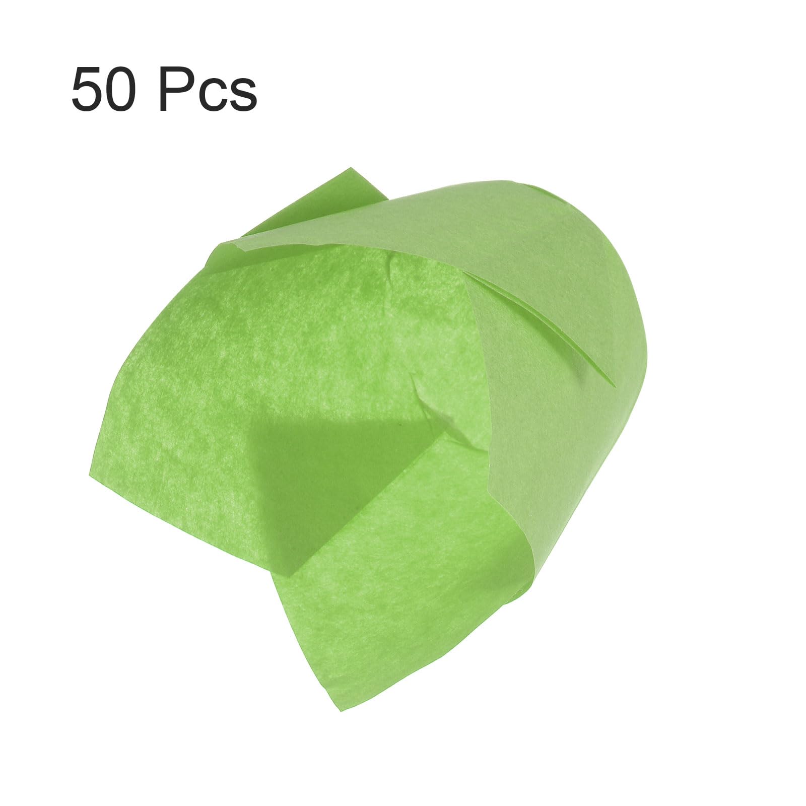 HARFINGTON 50 moldes de tulipán para cupcakes, tazas de papel estándar para hornear, envoltorios a prueba de grasa, desechables para banquetes de cumpleaños, fiestas, color verde