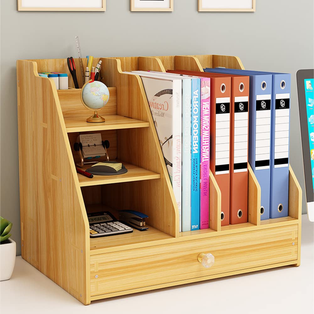 Scatola portaoggetti da ufficio, multifunzione, in legno massello, portapenne, per forniture per ufficio e cancelleria organizzazione, bianco (186)