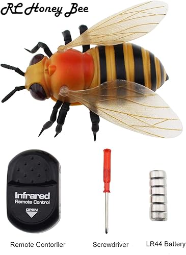 Miniatura 6 de Tipmant Realista RC Honey Bee Toys IR Control Remoto Abeja Insecto Vehículo Eléctrico Animal para Gato Perro Niños Regalos de Cumpleaños