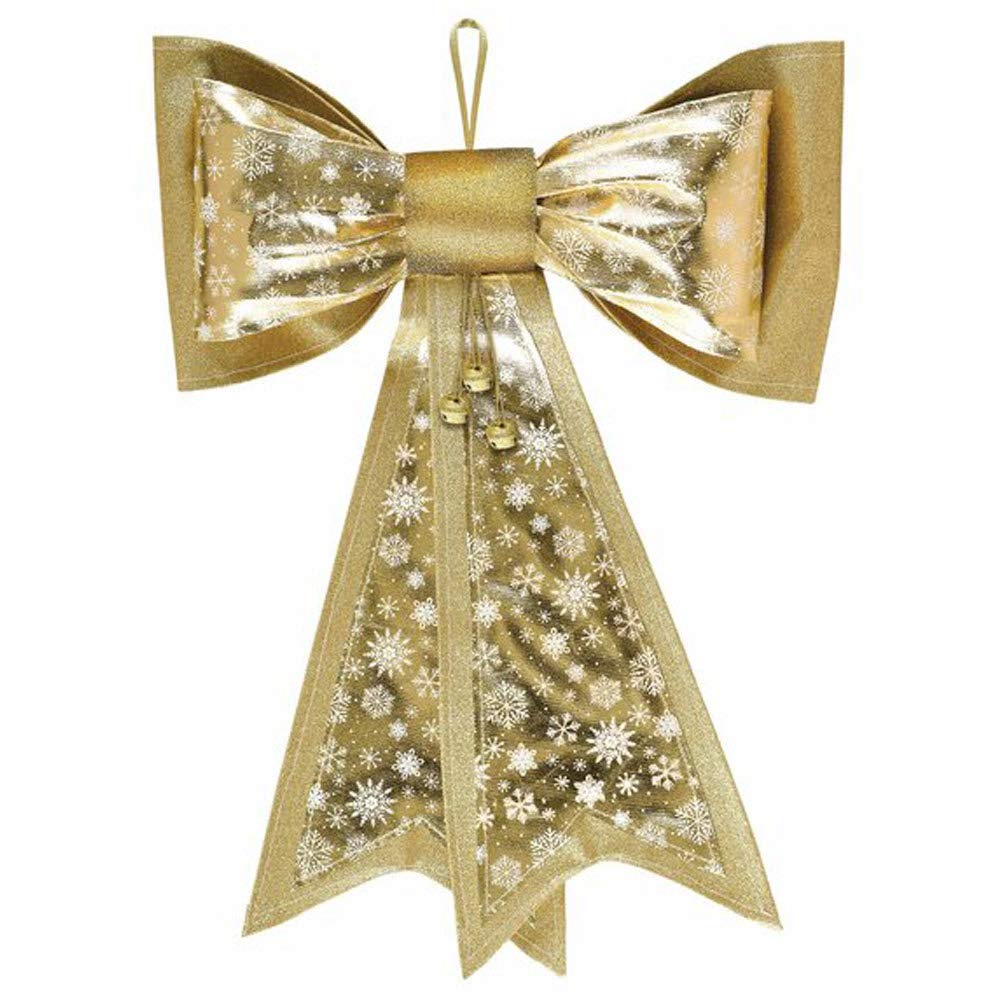 Christmas Metallic Gold Deluxe Bow | 21In X 18In | 1Pc