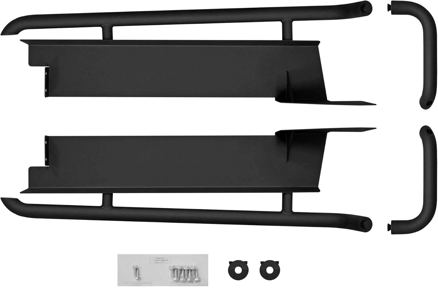 SuperATV Rock Sliders Nerf Bars Tree Kickers for 2015-2016 Polaris Ranger XP 570 (PRO-FIT Cab) / XP 900 | Black | Constructed of 1.75" Heavy-Duty Tubing | Powder Coat Finish | Bolt-on mounting