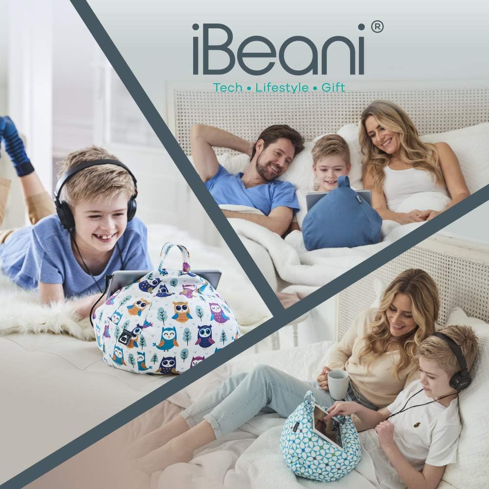 iBeani iPad Pillow & Tablet Cushion Stand - Securely Holds Any Size Tablet, eReader or Book Upto 12.9 inches, Hands Free Comfort at Any Angle on Any Surface - Floral