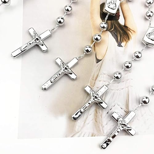 Miniatura 6 de XINHUIDALSQ 50 Rosario de Bautismo Acrílico Rosario Mini Rosario Adecuado para la Primera Comunión Santa Bautizo Fiesta de Regalo Adecuado