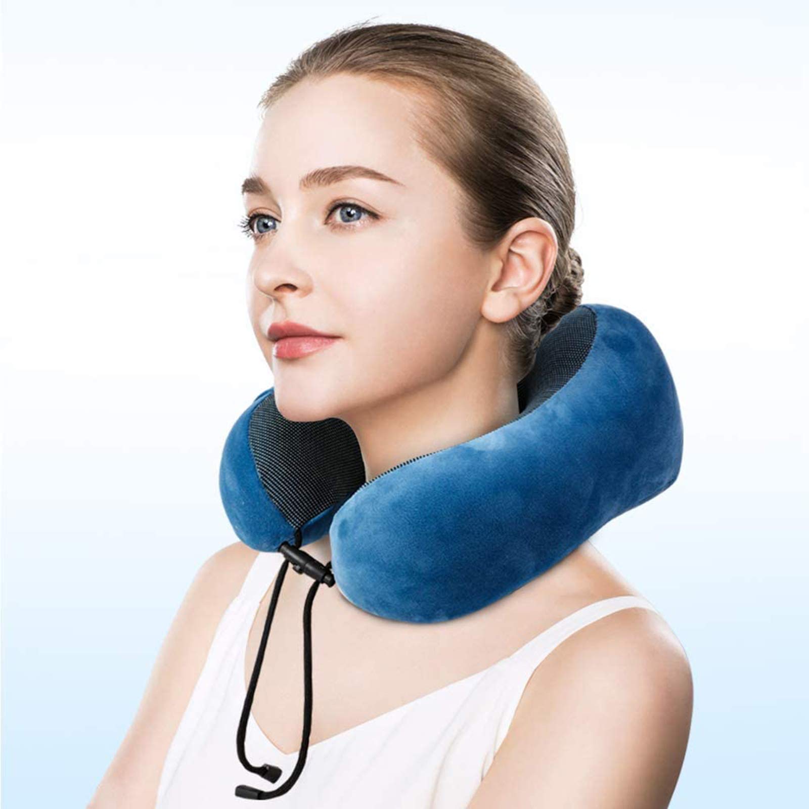 Cuscino Da Viaggio OSTRICHPILLOW Collo – Memory Foam, Grigio Notte, Con Borsa, Usato - Foto 2
