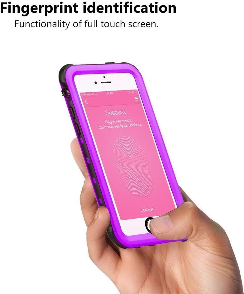 iPhone 5S / SE (2016) Waterproof Case, Dust Proof Snow Proof Shock Proof Case with Touched Transparent Screen Protector, Heavy Duty Protective Carrying Cover Case for iPhone 5 5s SE - Purple