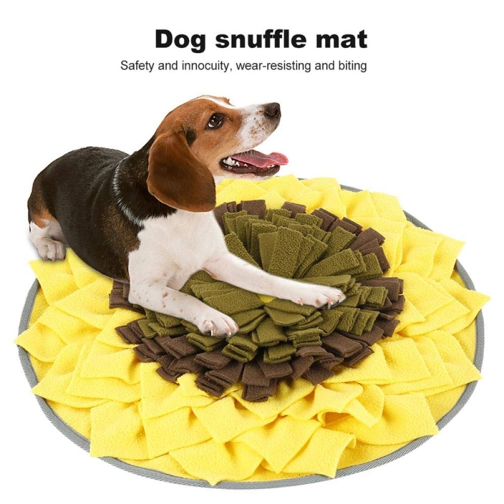 Hundespielzeug. Interaktives Spielzeug for Hunde, gelb, runde Form, Schnüffelkissen, waschbar, Trainingsdecke, Futtermatten, Hundespielzeug, 1 Stück